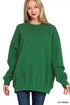 Zenana Oversized Round Neck Fleece Tunic Sweatshirt