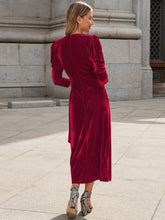 Surplyce Puff Sleeve Midi Dress In Black - Littles Collection 