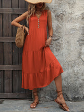 Red flayer A line dress with frill