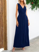 Surplice Neck Maxi Party Dress Black - Littles Collection 