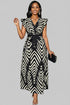 women_fashion - littlescollectionDressPlus Size Chevron Print Waist Tied Wrap Maxi Dress