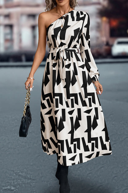 One-Shoulder Tie Waist Dress - Littles Collection 