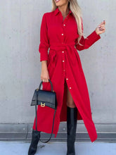 women_fashion - littlescollectionDressPlus Size Beige Button Front Shirt Dress Waist Tie