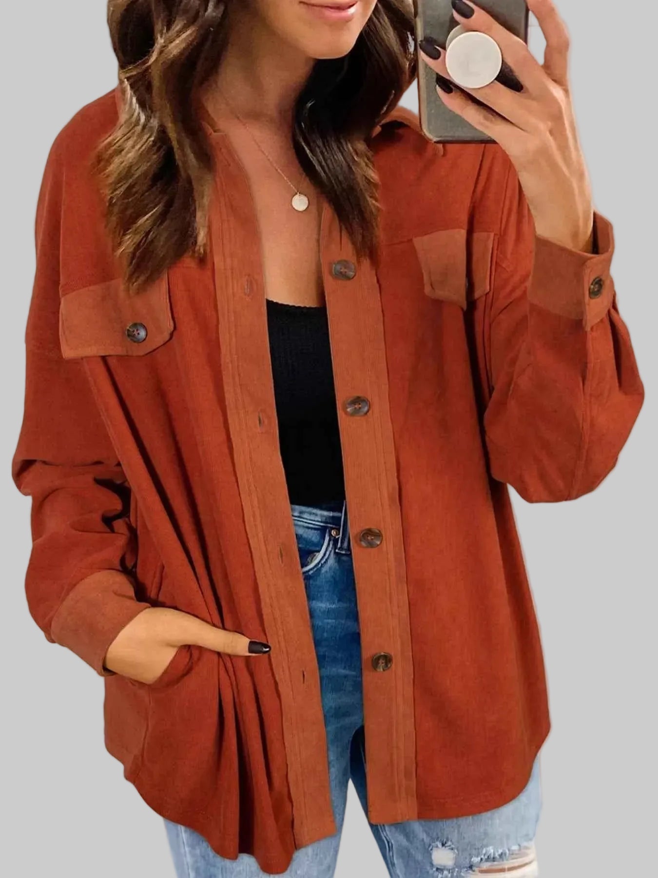 Casual Button-Down Shacket