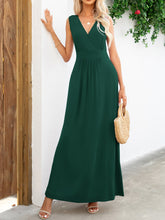 Surplice Neck Maxi Party Dress Black - Littles Collection 