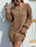 V-Neck Dropped Shoulder Mini Sweater Dress - Littles Collection 