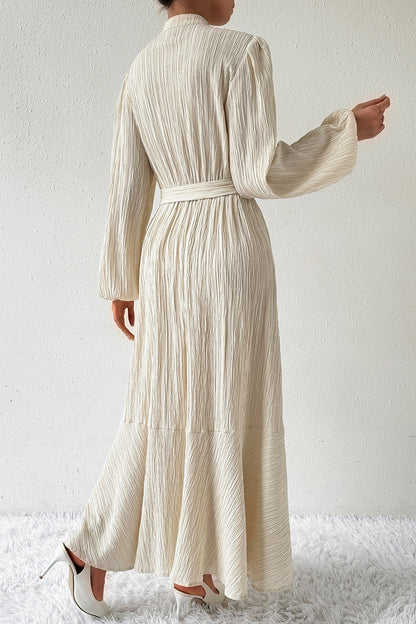Honey Tied Button Up Balloon Sleeve Dress - Littles Collection 