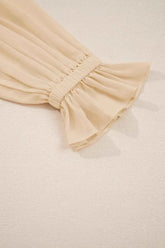 women_fashion - littlescollectionblouseRound Neck Ruffle Blouse Vintage Vibes Chic And Versatilerufflel sleeve blouse