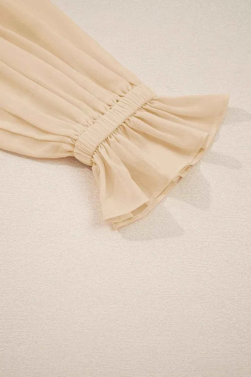 women_fashion - littlescollectionblouseRound Neck Ruffle Blouse Vintage Vibes Chic And Versatilerufflel sleeve blouse