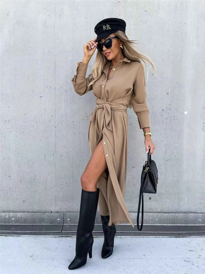 Full Size Button Front Shirt Dress Plus Size