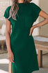 Sweater Mini green cotton shift dress Christmas party High neck