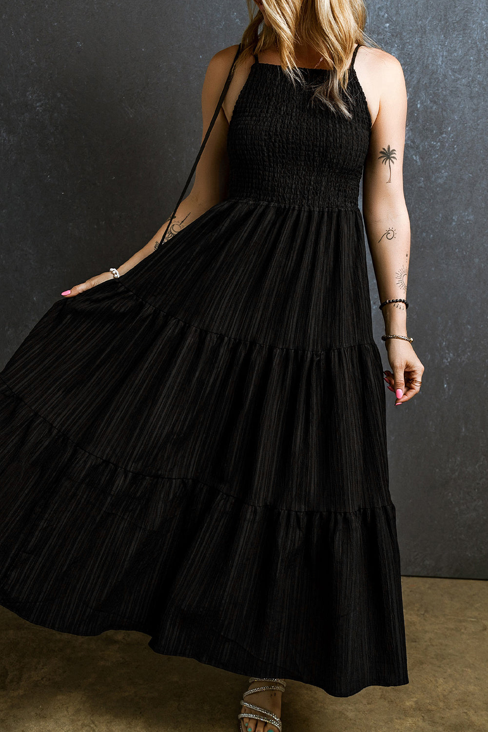Smocked Tiered Spaghetti Strap Dress - Littles Collection 