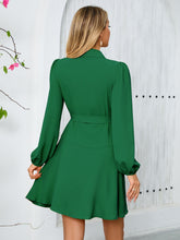 Surplice Tie Waist Long Sleeve Mini Dress - Littles Collection 