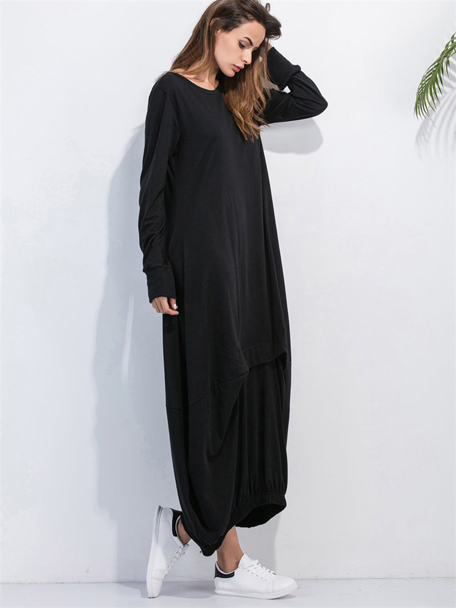Full Size Long Sleeve Sweatshirt Dress - Littles Collection 