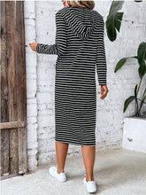 Striped Zip Front Hooded Dress - Littles Collection 