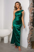 One-Shoulder Ruched Slit Maxi Dress - Littles Collection 