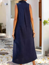 Full Size Side Slit Sleeveless Midi Dress Plus Size