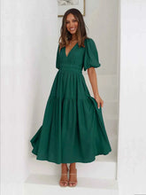 women_fashion - littlescollectionDressMulti Tiered Puff Sleeve Midi Flowey Dress