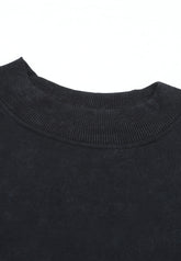 Mock Neck Velvet Dropped Shoulder Sweatshirt Women - Littles Collection 