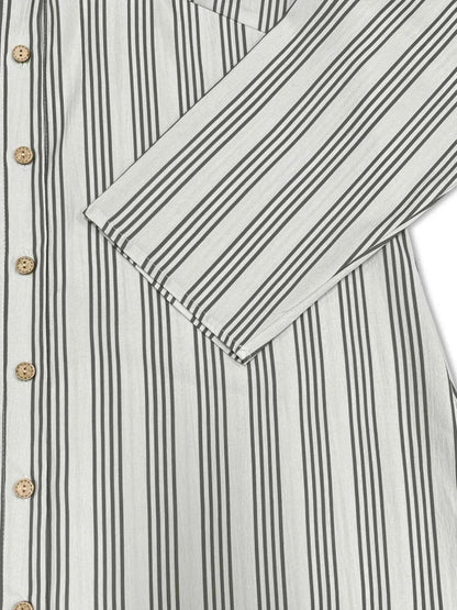 women_fashion - littlescollectionDressPlus Size Striped Button Front Midi Dressmidi shirt dress