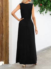 Surplice Neck Maxi Party Dress Black - Littles Collection 