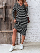 Striped Zip Front Hooded Dress - Littles Collection 