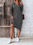 Striped Zip Front Hooded Dress - Littles Collection 