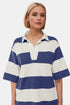 Pima-Cotton-Wash-Color-Block Johnny-Collar-Half-Sleeve-Top
