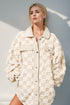 Double Take Button Up Fuzzy Checkered Jacket 