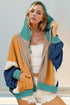 Double Take Color Block Cotton Hoodie Women