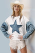 Double Take Raw Edge Star Contrast Sweatshirt - Littles Collection 