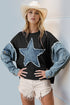 Double Take Raw Edge Star Contrast Sweatshirt - Littles Collection 