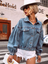 Dropped Shoulder Denim Cotton  blue Jacket women_fashion - littlescollection
