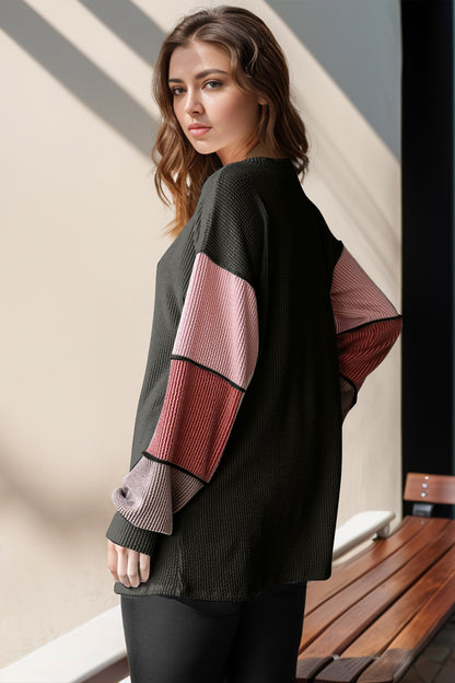Double Take Full Size Color Block T-Shirt