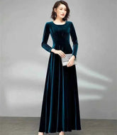 Golden Velvet Maxi Dress