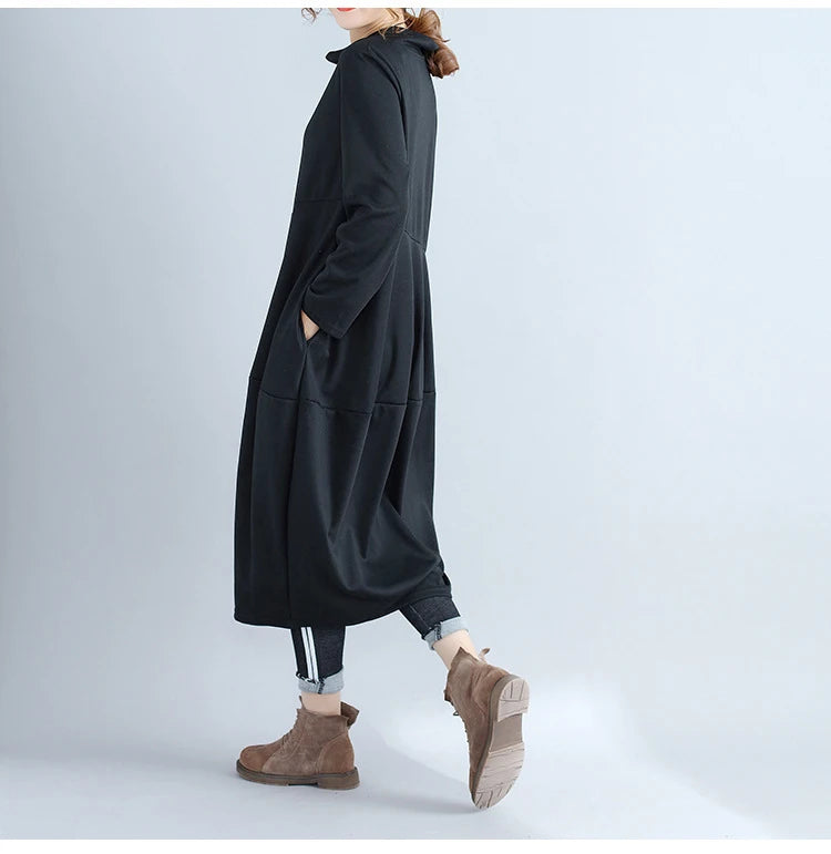 JNT Women Cotton Turtleneck Dress - Littles Collection 