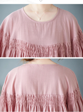 Oversized Women Loose Ruffle Pleated Korean Style Dresses - Littles Collection 