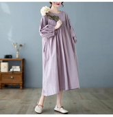 Oversized Women Loose Ruffle Pleated Korean Style Dresses - Littles Collection 