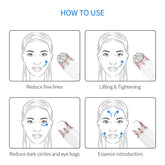 Instructions on how to use a facial device with illustrations of a woman&