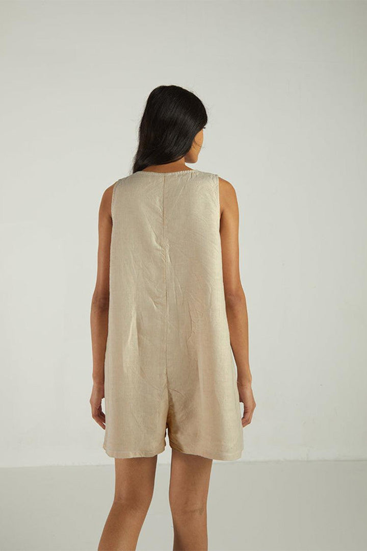 Romp and Play Romper In Neutral Beige - Littles Collection 