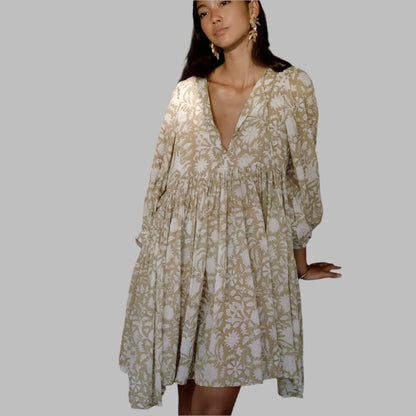 Vintage Floral Bohemian Mini Dress