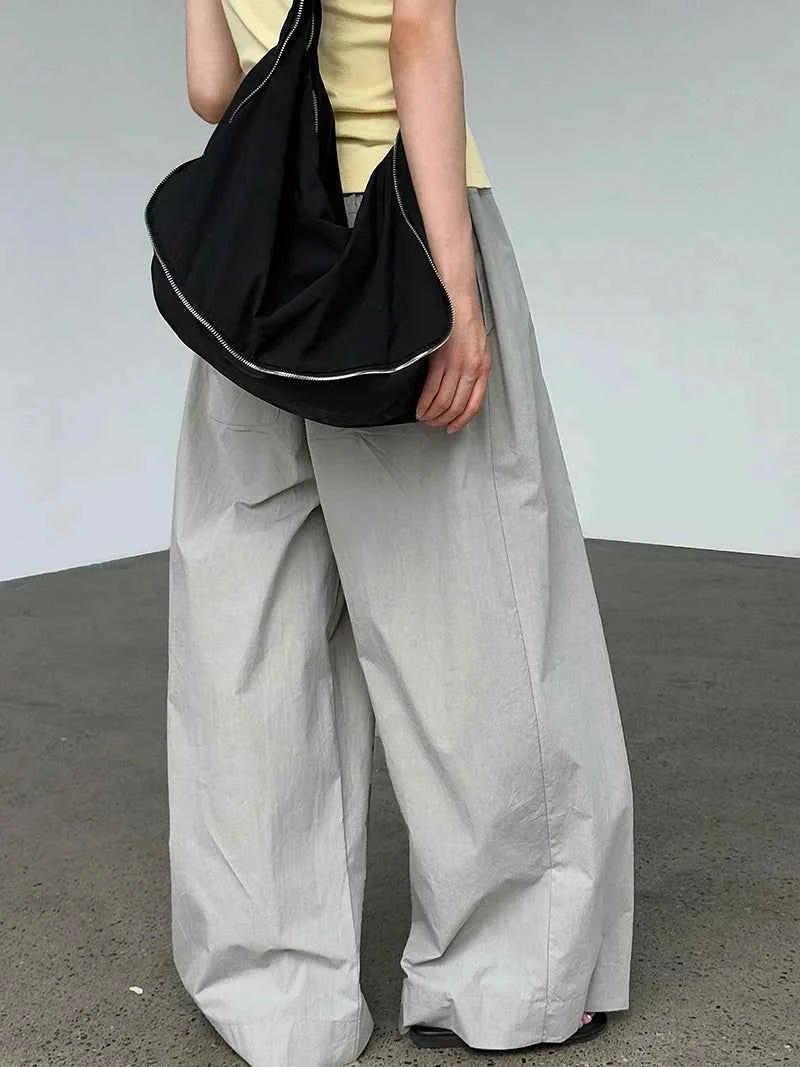 women_fashion - littlescollectionPantsJNT Cotton High - waisted Versatile Lace - up Straight - leg Pantslittlescollection