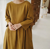 Vintage Style Casual Cotton Linen Dresses Women - Littles Collection 