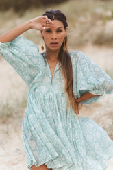 Vintage Floral Bohemian Mini Dress - Littles Collection 
