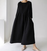 Vintage Style Casual Cotton Linen Dresses Women - Littles Collection 