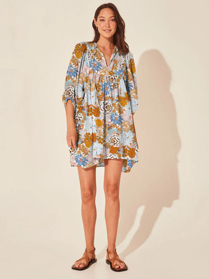 Vintage Floral Bohemian Mini Dress - Littles Collection 