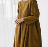 Vintage Style Casual Cotton Linen Dresses Women - Littles Collection 
