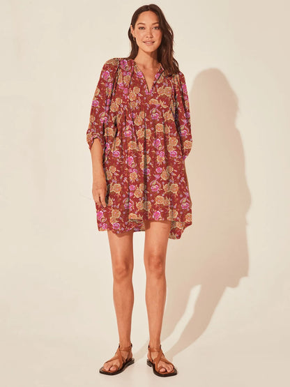 Vintage Floral Bohemian Mini Dress - Littles Collection 