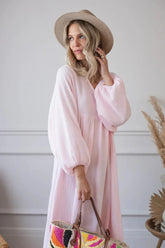 Vintage Boho Dress For Women Muslin 100% Cotton - Littles Collection 