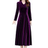 Velvet Vintage Women Maxi Dress OL Style - Littles Collection 